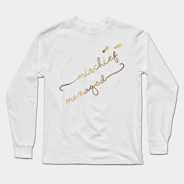 Mischief Managed Long Sleeve T-Shirt by rainilyahead